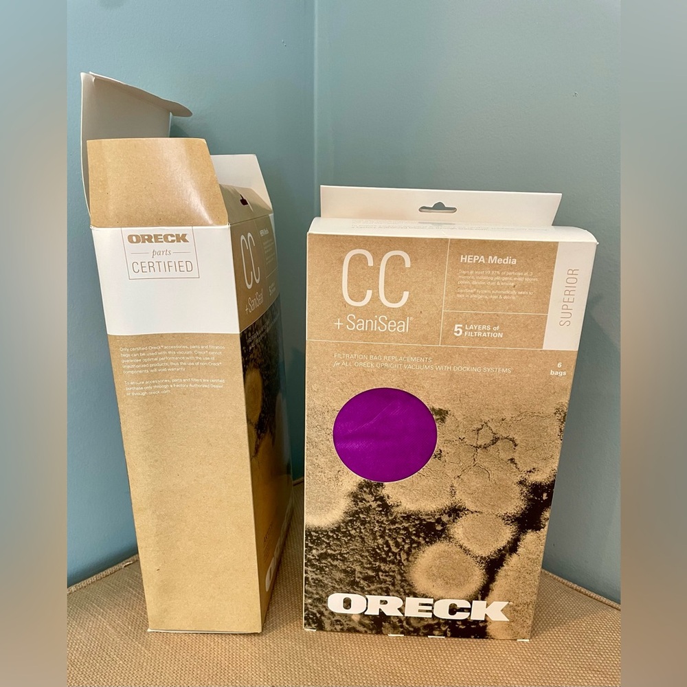 CC + SaniSeal  SUPERIOR Filtration Vacuum Bags for Oreck (10 Total)